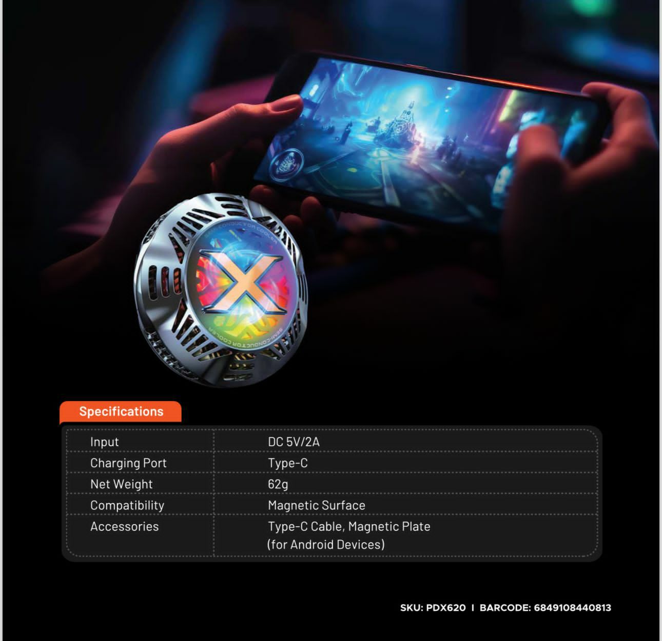 Gaming Aluminum Semiconductor Mobile Cooling Magsafe Gaming Aluminum Semiconductor Mobile Cooling Magsafe